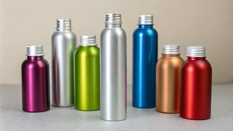 Various 4 oz aluminum bottles arranged on a neutral background