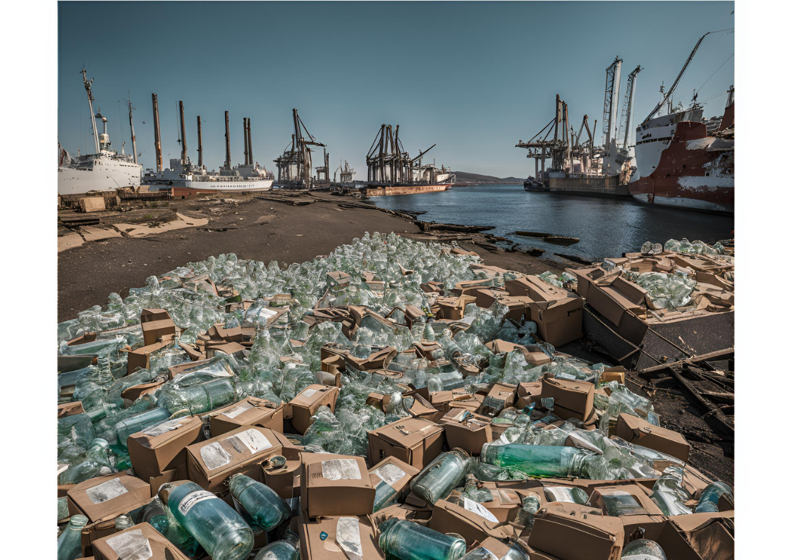 broken glass bottles